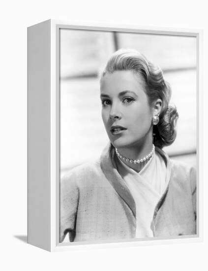 REAR WINDOW, 1954 directed by ALFRED HITCHCOCK Grace Kelly (b/w photo)-null-Framed Stretched Canvas