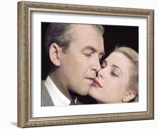 REAR WINDOW, 1954 directed by ALFRED HITCHCOCK James Stewart and Grace Kelly (photo)-null-Framed Photo