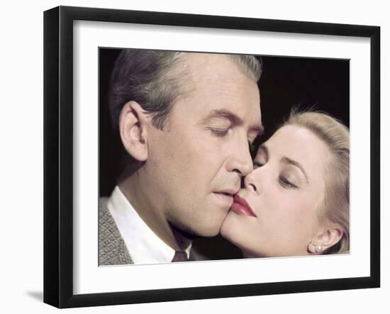 REAR WINDOW, 1954 directed by ALFRED HITCHCOCK James Stewart and Grace Kelly (photo)-null-Framed Photo