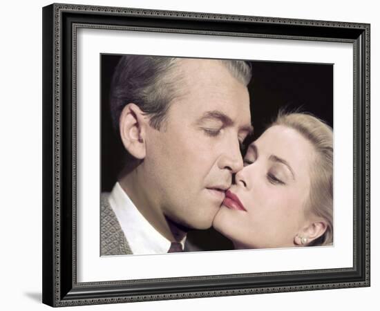 REAR WINDOW, 1954 directed by ALFRED HITCHCOCK James Stewart and Grace Kelly (photo)-null-Framed Photo