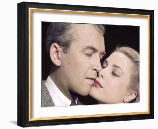 REAR WINDOW, 1954 directed by ALFRED HITCHCOCK James Stewart and Grace Kelly (photo)-null-Framed Photo