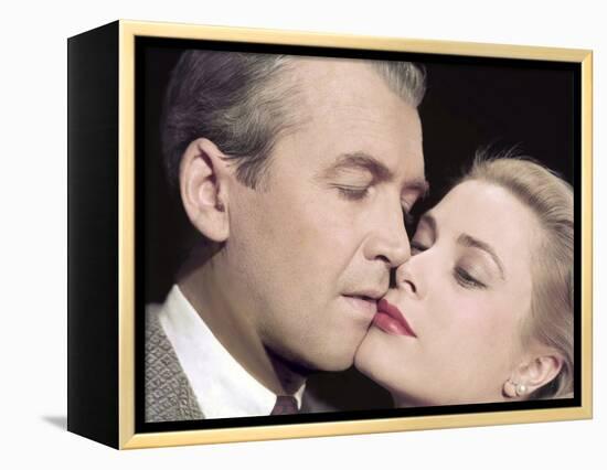 REAR WINDOW, 1954 directed by ALFRED HITCHCOCK James Stewart and Grace Kelly (photo)-null-Framed Stretched Canvas