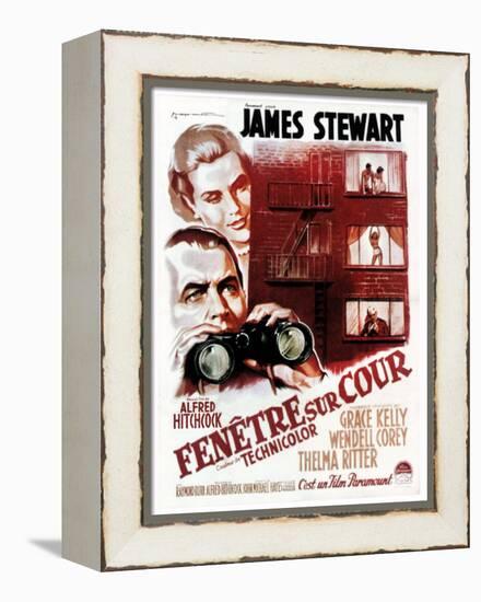 Rear Window, (aka Fenetre Sur Cour), French Poster Art, 1954-null-Framed Stretched Canvas