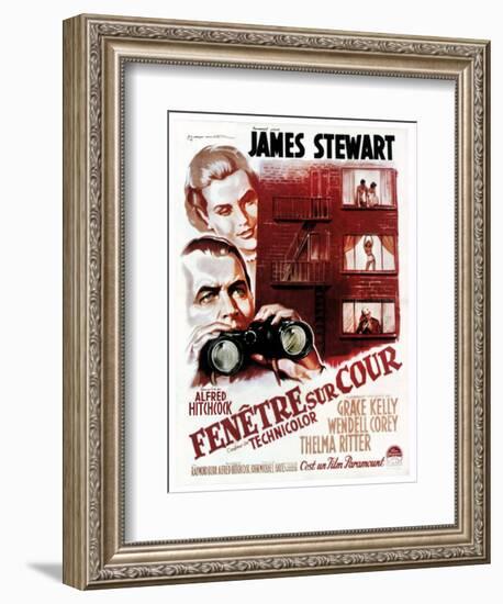 Rear Window, (aka Fenetre Sur Cour), French Poster Art, 1954-null-Framed Art Print