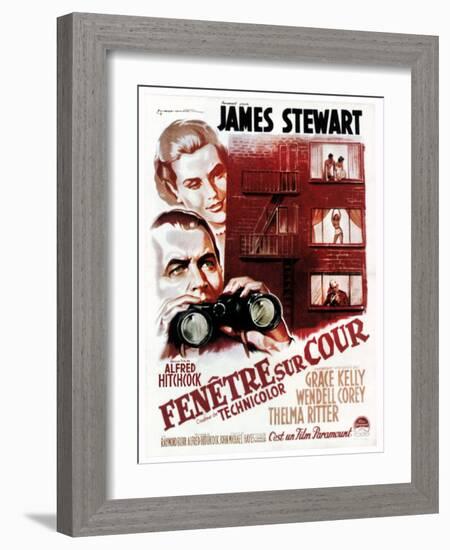 Rear Window, (aka Fenetre Sur Cour), French Poster Art, 1954-null-Framed Art Print