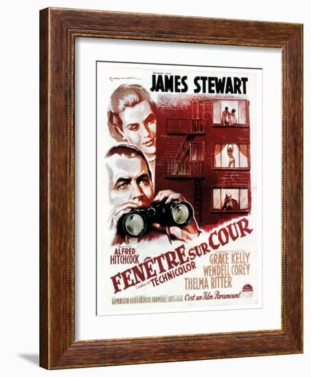 Rear Window, (aka Fenetre Sur Cour), French Poster Art, 1954-null-Framed Art Print