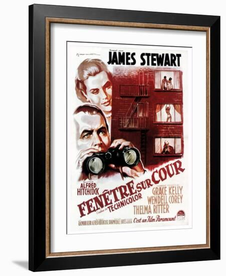 Rear Window, (aka Fenetre Sur Cour), French Poster Art, 1954-null-Framed Art Print