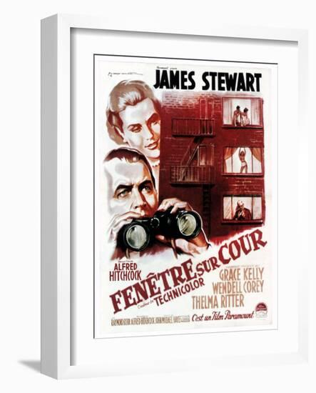 Rear Window, (aka Fenetre Sur Cour), French Poster Art, 1954-null-Framed Art Print