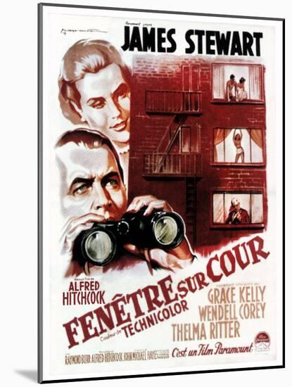 Rear Window, (aka Fenetre Sur Cour), French Poster Art, 1954-null-Mounted Art Print