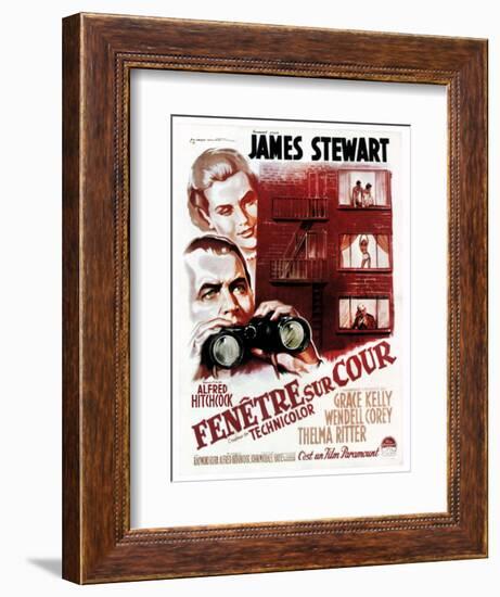 Rear Window, (aka Fenetre Sur Cour), French Poster Art, 1954-null-Framed Premium Giclee Print