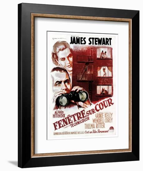 Rear Window, (aka Fenetre Sur Cour), French Poster Art, 1954-null-Framed Premium Giclee Print