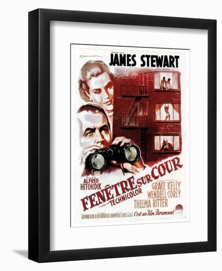 Rear Window, (aka Fenetre Sur Cour), French Poster Art, 1954-null-Framed Premium Giclee Print