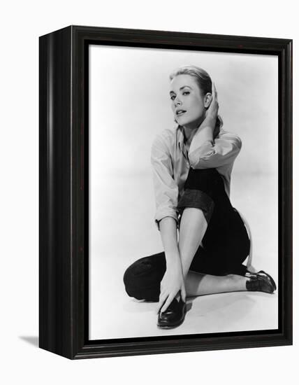 REAR WINDOW by Alfred Hitchock with Grace Kelly, 1954 (b/w photo)-null-Framed Stretched Canvas