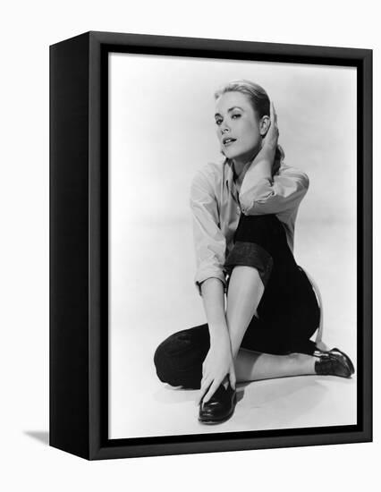 REAR WINDOW by Alfred Hitchock with Grace Kelly, 1954 (b/w photo)-null-Framed Stretched Canvas