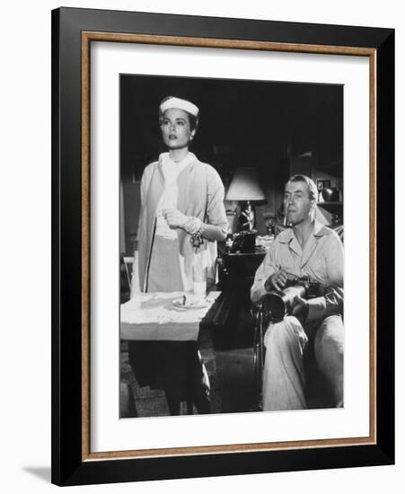 Rear Window, from Left: Grace Kelly, James Stewart, 1954-null-Framed Photo