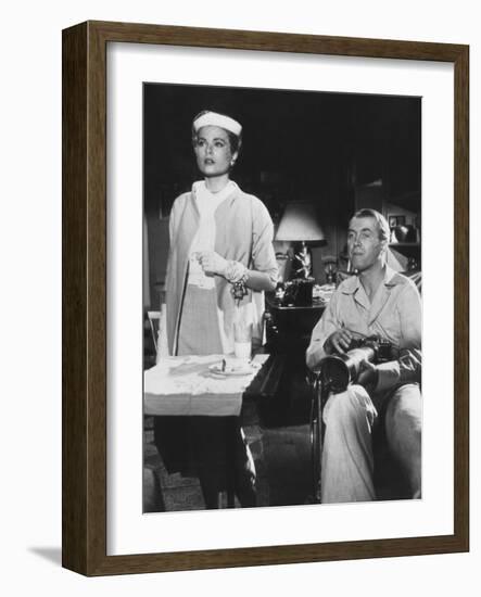 Rear Window, from Left: Grace Kelly, James Stewart, 1954-null-Framed Premium Photographic Print