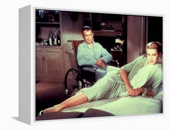 Rear Window, James Stewart, Grace Kelly, 1954-null-Framed Stretched Canvas