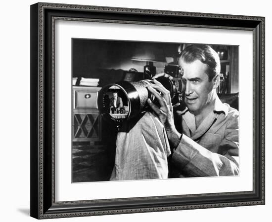 Rear Window, James Stewart, Raymond Burr (In Camera Lens), 1950-null-Framed Photo