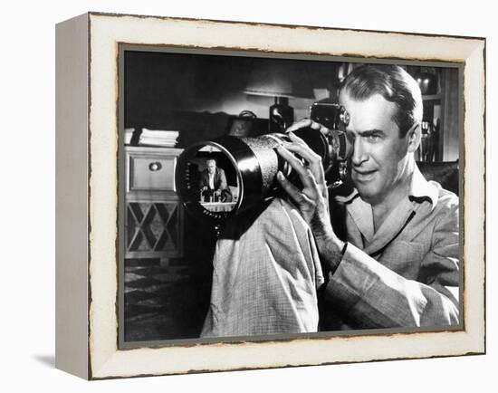 Rear Window, James Stewart, Raymond Burr (In Camera Lens), 1950-null-Framed Stretched Canvas