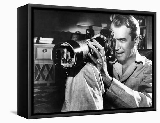 Rear Window, James Stewart, Raymond Burr (In Camera Lens), 1950-null-Framed Stretched Canvas