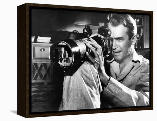 Rear Window, James Stewart, Raymond Burr (In Camera Lens), 1950-null-Framed Stretched Canvas