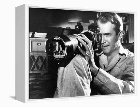 Rear Window, James Stewart, Raymond Burr (In Camera Lens), 1950-null-Framed Stretched Canvas