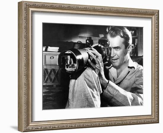 Rear Window, James Stewart, Raymond Burr (In Camera Lens), 1950-null-Framed Premium Photographic Print