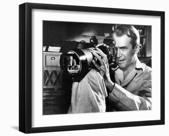 Rear Window, James Stewart, Raymond Burr (In Camera Lens), 1950-null-Framed Premium Photographic Print