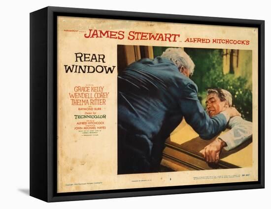 Rear Window, L-R: Raymond Burr, James Stewart, 1954-null-Framed Stretched Canvas