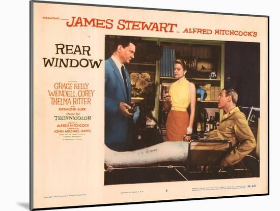 Rear Window, L-R, Wendell Corey, Grace Kelly, James Stewart, 1954-null-Mounted Art Print