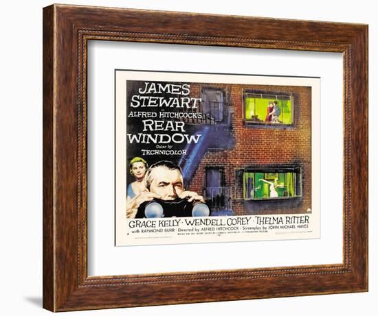 Rear Window, UK Movie Poster, 1954-null-Framed Premium Giclee Print