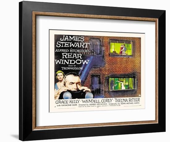 Rear Window, UK Movie Poster, 1954-null-Framed Premium Giclee Print