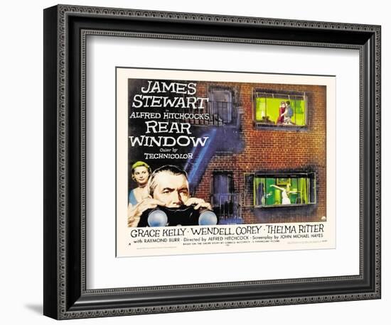 Rear Window, UK Movie Poster, 1954-null-Framed Premium Giclee Print