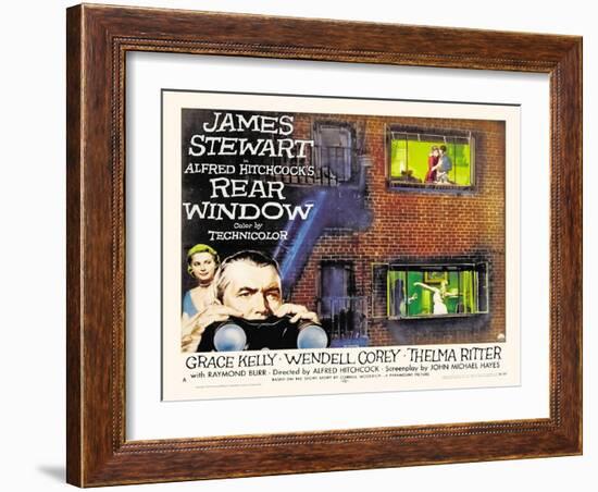 Rear Window, UK Movie Poster, 1954-null-Framed Art Print