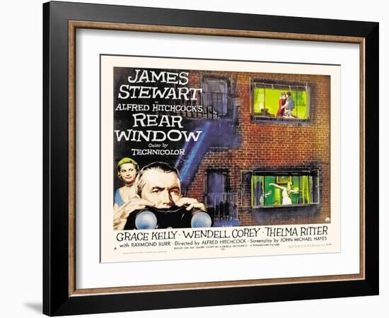 Rear Window, UK Movie Poster, 1954-null-Framed Art Print