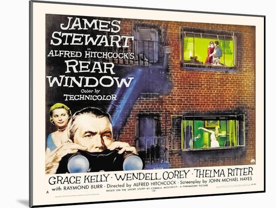 Rear Window, UK Movie Poster, 1954-null-Mounted Art Print