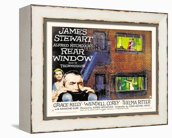 Rear Window, UK Movie Poster, 1954-null-Framed Stretched Canvas