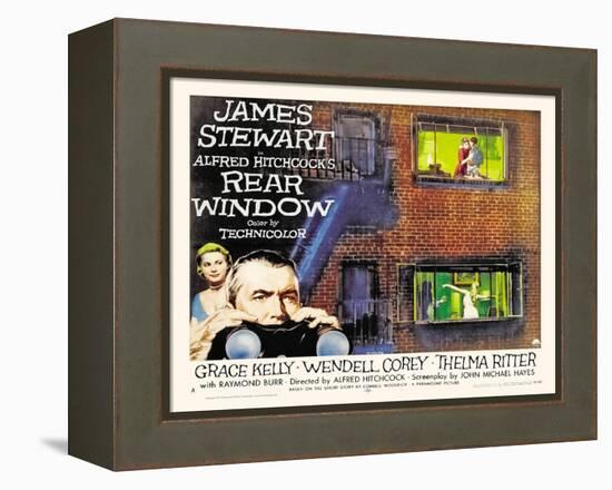 Rear Window, UK Movie Poster, 1954-null-Framed Stretched Canvas