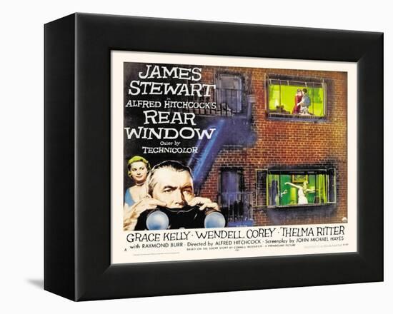 Rear Window, UK Movie Poster, 1954-null-Framed Stretched Canvas