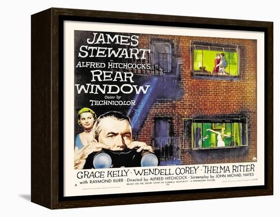 Rear Window, UK Movie Poster, 1954-null-Framed Stretched Canvas