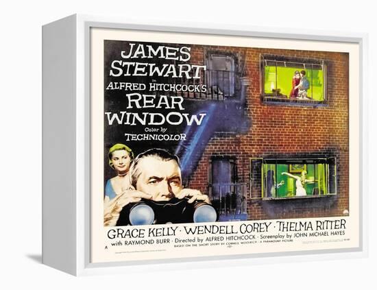 Rear Window, UK Movie Poster, 1954-null-Framed Stretched Canvas