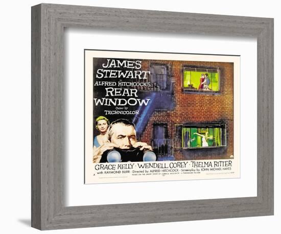 Rear Window, UK Movie Poster, 1954-null-Framed Art Print