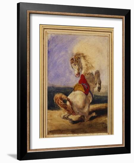 Rearing Horse-Eugene Delacroix-Framed Giclee Print