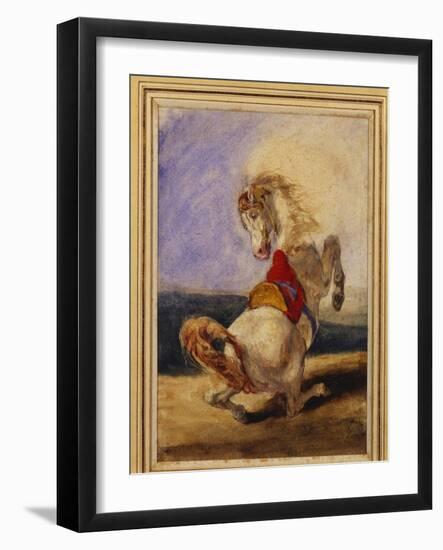 Rearing Horse-Eugene Delacroix-Framed Giclee Print
