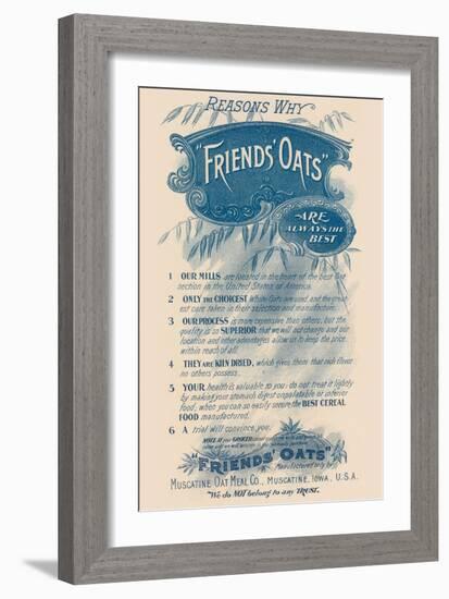 Reasons Why Friends' Oats Are the Best-null-Framed Art Print