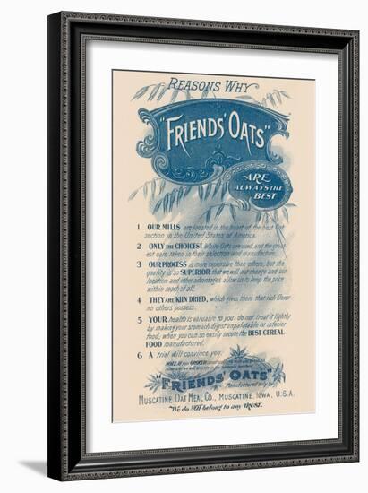 Reasons Why Friends' Oats Are the Best-null-Framed Art Print