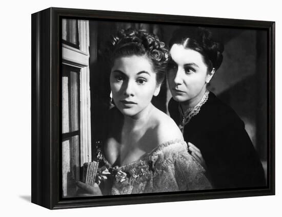 REBECCA, 1940 directed by ALFRED HITCHCOCK Joan Fontaine / Judith Anderson (d'apres Daphne du Mauri-null-Framed Stretched Canvas