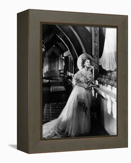 Rebecca by Alfred Hitchcock with Joan Fontaine, 1940 (d'apres Daphne du Maurier) (b/w photo)-null-Framed Stretched Canvas