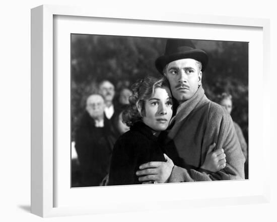 Rebecca, Joan Fontaine, Laurence Olivier, 1940-null-Framed Photo