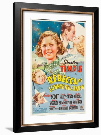 REBECCA OF SUNNYBROOK FARM, Phyllis Brooks, Shirley Temple, Randolph Scott, Gloria Stuart, 1938,-null-Framed Art Print